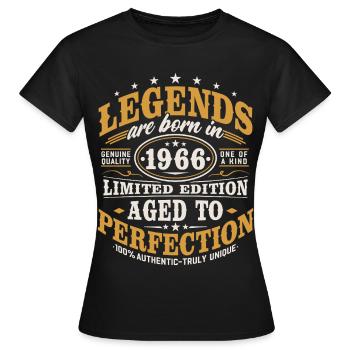 1966 Vintage Vintage Birthday Gift Retro - Women's T-Shirt - black - Front - AI Model Female 172 dark (172cm)