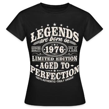 1976 Jahrgang Vintage Geburtstag Geschenk Retro - Frauen T-Shirt - Schwarz - Vorne - AI Model Female 172 dark (172cm)