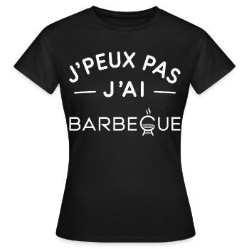Barbecue Humour Idée Cadeau Grillades entre Amis - T-shirt Femme - noir - Devant - AI Model Female 172 dark (172cm)
