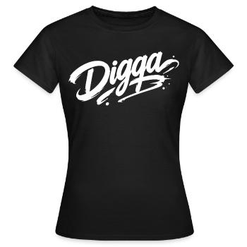 Digga | Cool Graffiti Saying | Youth word - Women's T-Shirt - black - Front - AI Model Female 172 dark (172cm)