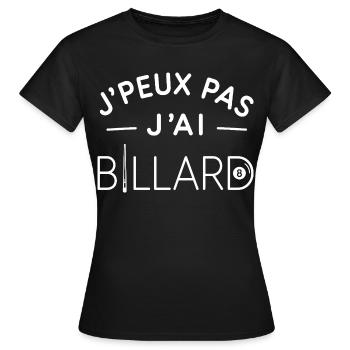 Billard Humour Cadeau Passionné de Billard - T-shirt Femme - noir - Devant - AI Model Female 172 dark (172cm)