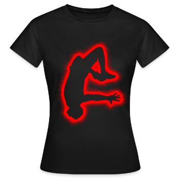 Freerunning Freerunner Herren Jungen Parkour - Frauen T-Shirt - Schwarz - Vorne - AI Model Female 172 dark (172cm)