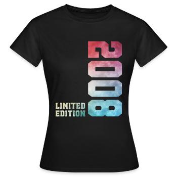 18. Geburtstag Limited Edition 2008 Jahrgang 2008 - Frauen T-Shirt - Schwarz - Vorne - AI Model Female 172 dark (172cm)