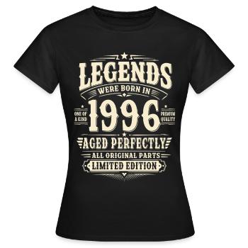 30. Geburtstag Geschenk Mann 1996 Vintage Retro - Frauen T-Shirt - Schwarz - Vorne - AI Model Female 172 dark (172cm)