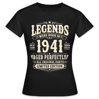 85. Geburtstag Geschenk Mann 1941 Vintage Retro - Frauen T-Shirt - Schwarz - Vorne - AI Model Female 172 dark (172cm)