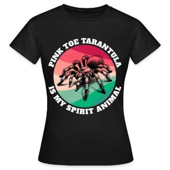 Pinkzeh Rosafuss Tarantel Sprüche - Frauen T-Shirt - Schwarz - Vorne - AI Model Female 172 dark (172cm)