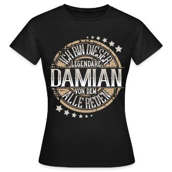 Damian - Frauen T-Shirt - Schwarz - Vorne - AI Model Female 172 dark (172cm)