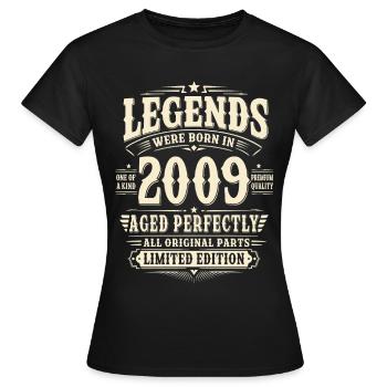 17. Geburtstag Geschenk Mann 2009 Vintage Retro - Frauen T-Shirt - Schwarz - Vorne - AI Model Female 172 dark (172cm)