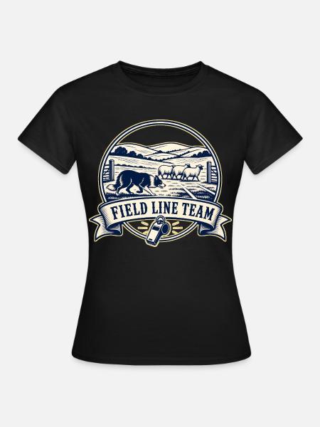 FIELD LINE TEAM Hund - Frauen T-Shirt - Schwarz