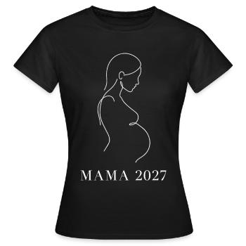 Mom 2027 Baby Bump Line Art - Women's T-Shirt - black - Front - AI Model Female 172 dark (172cm)