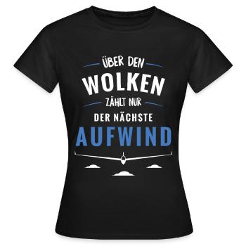 Über den Wolken zählt Aufwind - Frauen T-Shirt - Schwarz - Vorne - AI Model Female 172 dark (172cm)