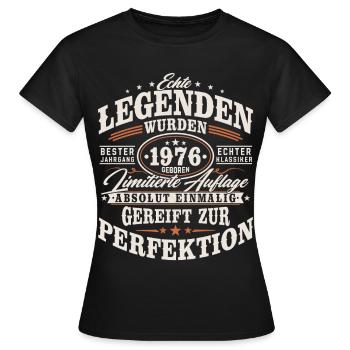 1976 Jahrgang Vintage Geburtstag Geschenk Retro - Frauen T-Shirt - Schwarz - Vorne - AI Model Female 172 dark (172cm)