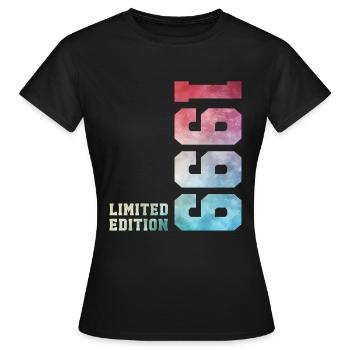 27. Geburtstag Limited Edition 1999 Jahrgang 1999 - Frauen T-Shirt - Schwarz - Vorne - AI Model Female 172 dark (172cm)