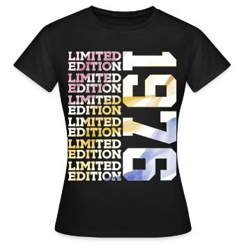 LIMITED EDITION 1976 - 50 JAHRE - 50. GEBURTSTAG - Frauen T-Shirt - Schwarz - Vorne - AI Model Female 172 dark (172cm)