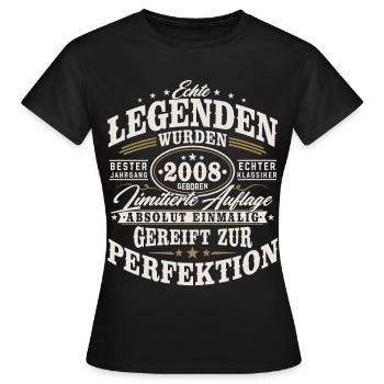 2008 Jahrgang Vintage Geburtstag Geschenk Retro - Frauen T-Shirt - Schwarz - Vorne - AI Model Female 172 dark (172cm)