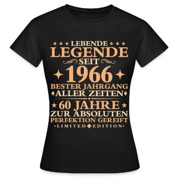 1966 Baujahr Geburtstag Vintage 60 Jahre - Frauen T-Shirt - Schwarz - Vorne - AI Model Female 172 dark (172cm)