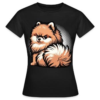 Pomeranian Pomeranian Pomeranian Spitz Dog Miniature Spitz Holder - Women's T-Shirt - black - Front - AI Model Female 172 dark (172cm)