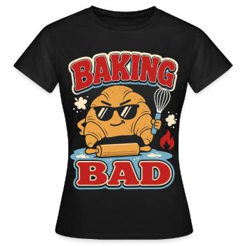 Baking Bad Croissant - Frauen T-Shirt - Schwarz - Vorne - AI Model Female 172 dark (172cm)