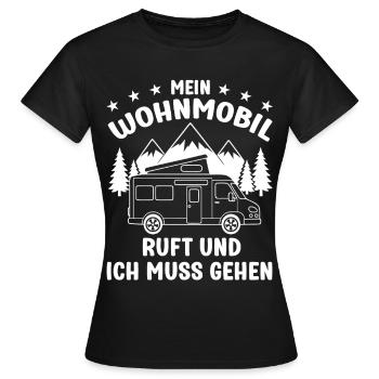 Mein Wohnmobil ruft und ich muss gehen Camping - Frauen T-Shirt - Schwarz - Vorne - AI Model Female 172 dark (172cm)