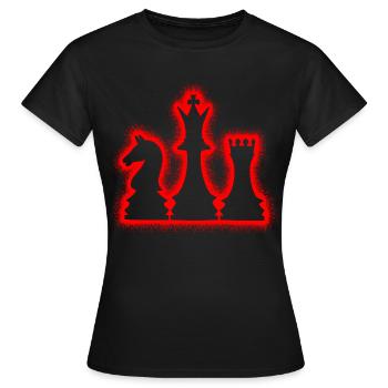 Jeu d’échecs pour enfants Pièces d’échecs Hommes Échecs - T-shirt Femme - noir - Devant - AI Model Female 172 dark (172cm)