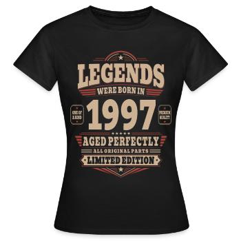 29. Geburtstag Geschenk Mann 1997 Vintage Retro - Frauen T-Shirt - Schwarz - Vorne - AI Model Female 172 dark (172cm)