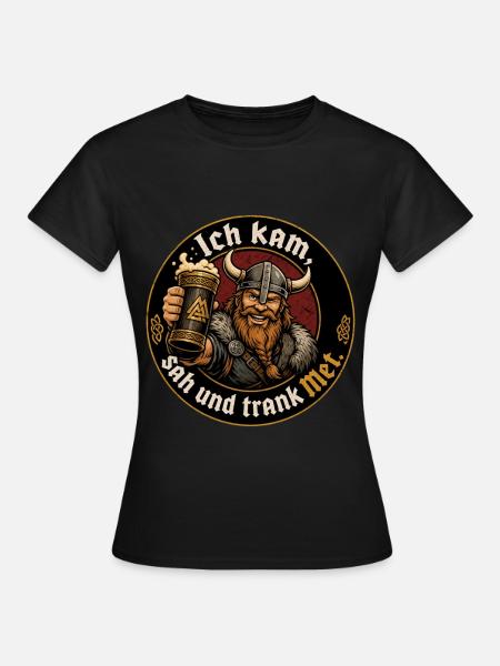 Wikinger Bier Spruch - Frauen T-Shirt - Schwarz