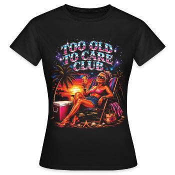 Too Old To Care Club Oma-Urlaub - Frauen T-Shirt - Schwarz - Vorne - AI Model Female 172 dark (172cm)
