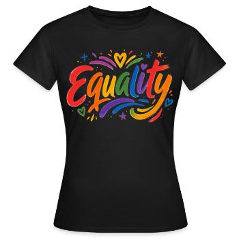 T-shirt arc-en-ciel Égalité Fierté CSD - T-shirt Femme - noir - Devant - AI Model Female 172 dark (172cm)