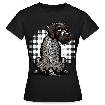 Deutsch Drahthaar Deutsch-Drahthaar Besitzer - Frauen T-Shirt - Schwarz - Vorne - AI Model Female 172 dark (172cm)