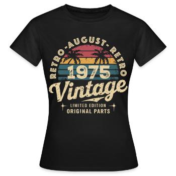 Vintage August 1975 Geburtstag August 1975 Berg - Frauen T-Shirt - Schwarz - Vorne - AI Model Female 172 dark (172cm)