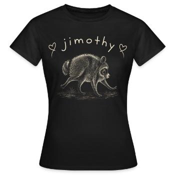 Niedlicher Waschbär | Vintage Waldtier Illustratio - Frauen T-Shirt - Schwarz - Vorne - AI Model Female 172 dark (172cm)