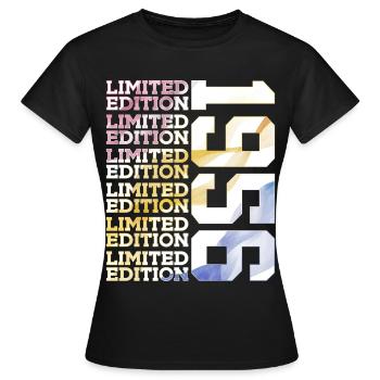 LIMITED EDITION 1956 - 70 JAHRE - 70. GEBURTSTAG - Frauen T-Shirt - Schwarz - Vorne - AI Model Female 172 dark (172cm)