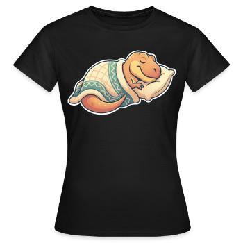 Dinosaure endormi - T-shirt Femme - noir - Devant - AI Model Female 172 dark (172cm)