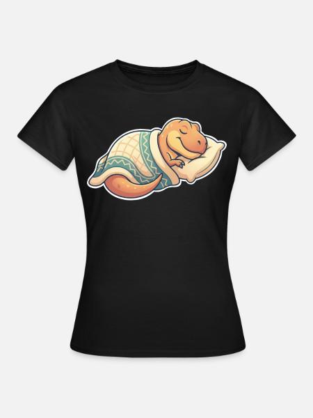 Schlafender Dinosaurier - Frauen T-Shirt - Schwarz