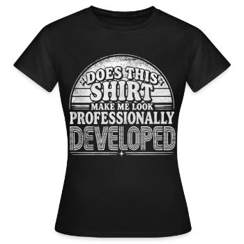 Entwickler Humor - Frauen T-Shirt - Schwarz - Vorne - AI Model Female 172 dark (172cm)