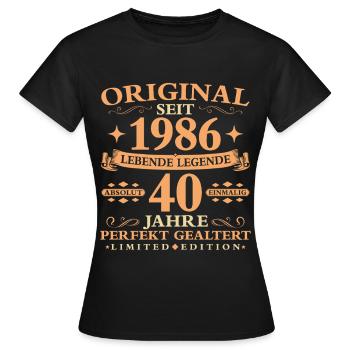 Geburtstag 40 Jahre Baujahr 1986 - Frauen T-Shirt - Schwarz - Vorne - AI Model Female 172 dark (172cm)