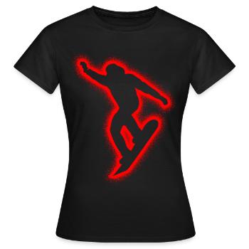 Snowboarder Snowboarding Kinder Herren Snowboard - Frauen T-Shirt - Schwarz - Vorne - AI Model Female 172 dark (172cm)