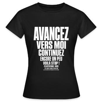 T-shirt Pêche Humour Cadeau Pêcheur - T-shirt Femme - noir - Devant - AI Model Female 172 dark (172cm)
