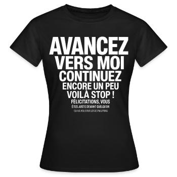 T-shirt Ping Pong Humour Cadeau  - T-shirt Femme - noir - Devant - AI Model Female 172 dark (172cm)