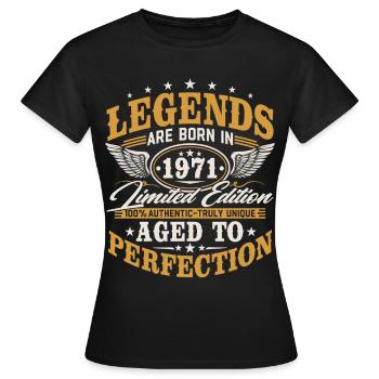 Cadeau vintage d’anniversaire Born 1971 - T-shirt Femme - noir - Devant - AI Model Female 172 dark (172cm)