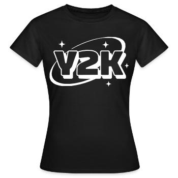 Stars rétro néon de l’an 2000 - T-shirt Femme - noir - Devant - AI Model Female 172 dark (172cm)