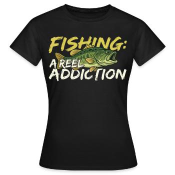 Fishing is a real addiction - Women's T-Shirt - black - Front - AI Model Female 172 dark (172cm)