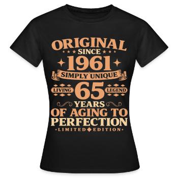 Original since 1961 Vintage 65th Birthday - Frauen T-Shirt - Schwarz - Vorne - AI Model Female 172 dark (172cm)