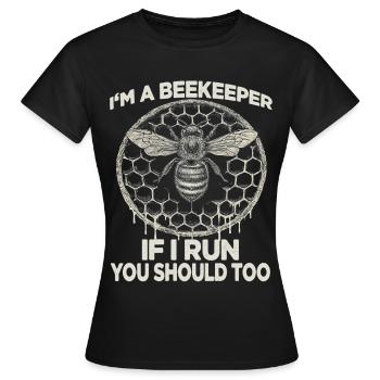 Bee Motif Honeycomb Beekeeper Hat Beekeeper Suit Vintage Beekeeper - Women's T-Shirt - black - Front - AI Model Female 172 dark (172cm)