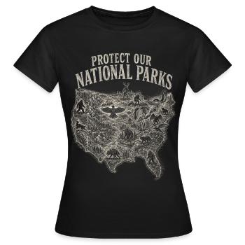 Les cryptides protègent nos parcs nationaux - T-shirt Femme - noir - Devant - AI Model Female 172 dark (172cm)