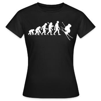 Skier Evolution pour le ski alpin - T-shirt Femme - noir - Devant - AI Model Female 172 dark (172cm)