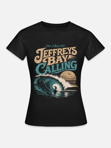 Jeffreys Bay Surfen - Frauen T-Shirt - Schwarz