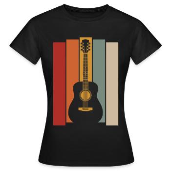 Retro Guitar Graphic - Musicien Guitariste - T-shirt Femme - noir - Devant - AI Model Female 172 dark (172cm)