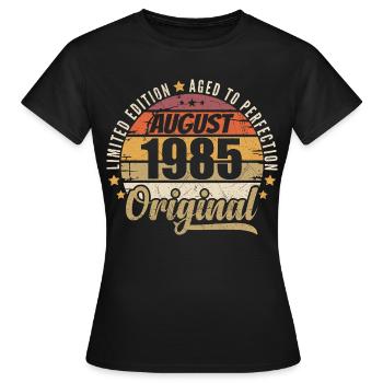 Août 1985 Anniversaire Vintage Rétro Août 1985 - T-shirt Femme - noir - Devant - AI Model Female 172 dark (172cm)