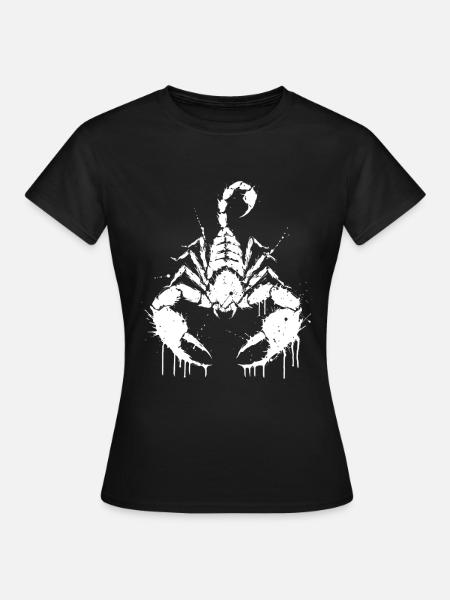 Skorpion-Weißer Spritzer - Frauen T-Shirt - Schwarz